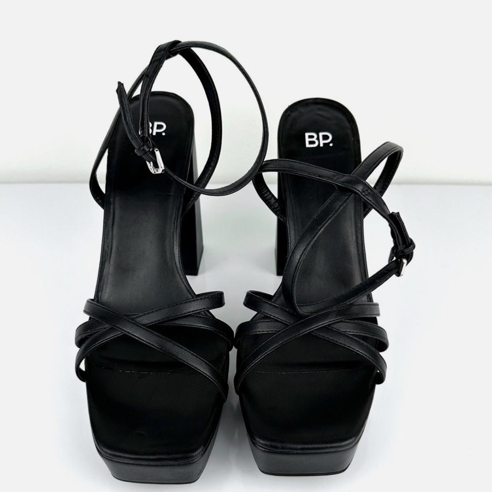 BP Black Strappy Block Heels